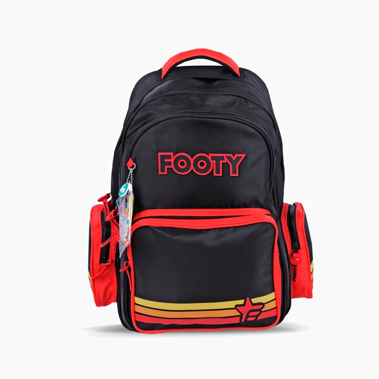 Mochila Escolar Footy 2026 Color Line Negra 18" Art.F26433